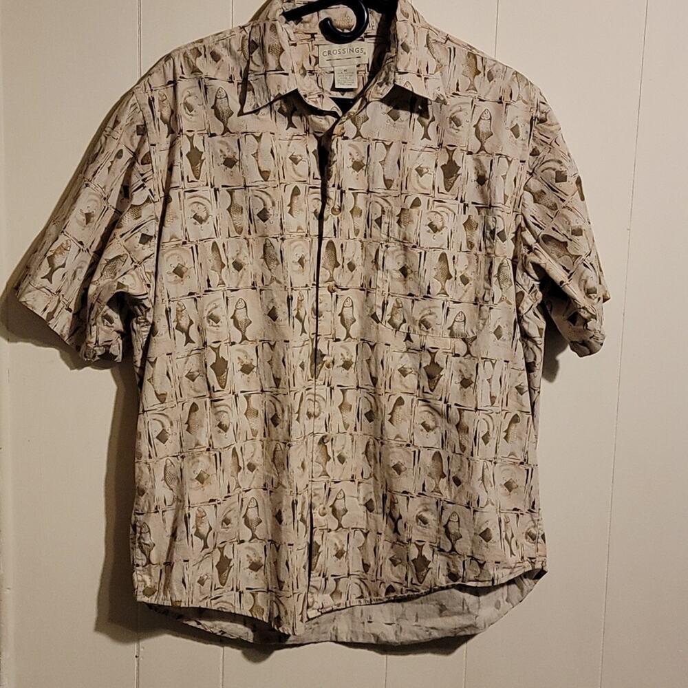 Crossings men's casual short sleeve button down M